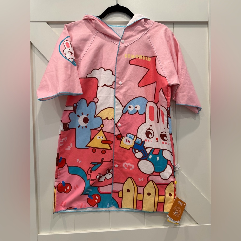 NWT | Lemon Kids Swim Cover-Up in Pink and Blue